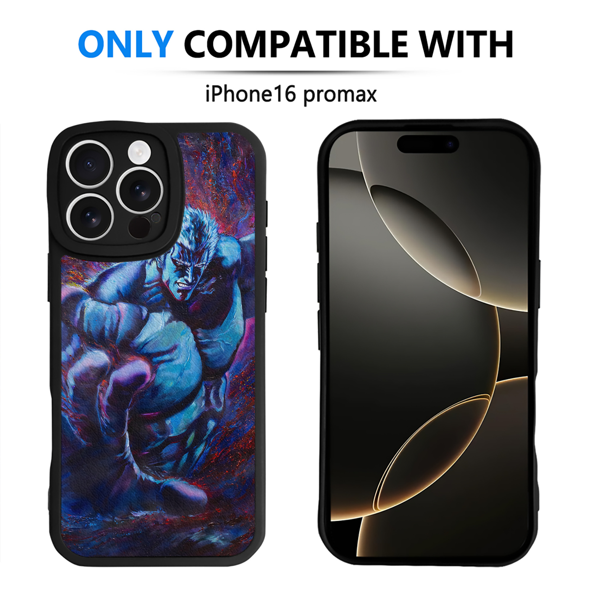 （画像用） 北斗の拳 Fist of the North Star 【iPhone 16シリーズ対応】シリコンスマホケース（レザー調） 材質：シリコン